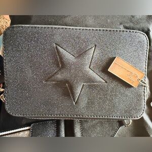 Black Glitter Star ⭐️ Vintage Havana Embossed Women's Bag